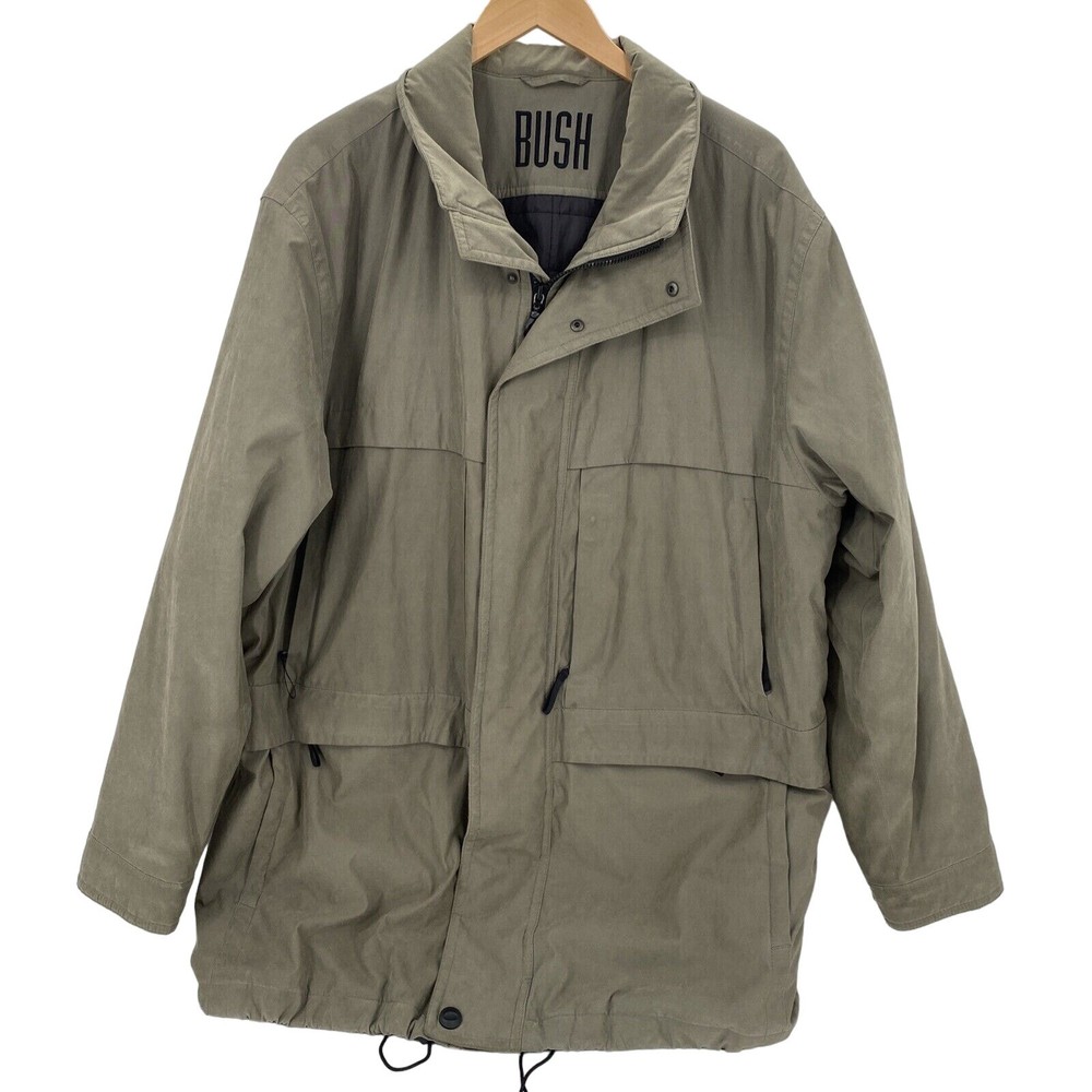 Men's XL Thermore Bush Coat with Thermal Insulation - Khaki Tan Full Zip Jacket