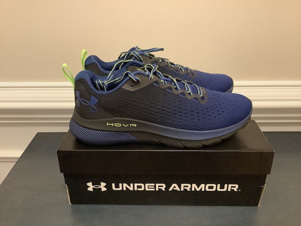Under Armour HOVR Turbulence Blue Mirage Black Mens Size 10 Running Shoes 3025419-401