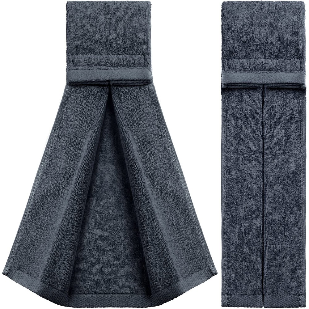 2-Pack Gray Cotton Sports Football Towels with Closure for Sweat