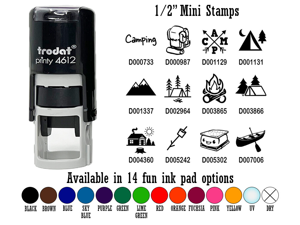 Outdoor Camping Hiking 1/2 Inch Self Inking Rubber Stamp
