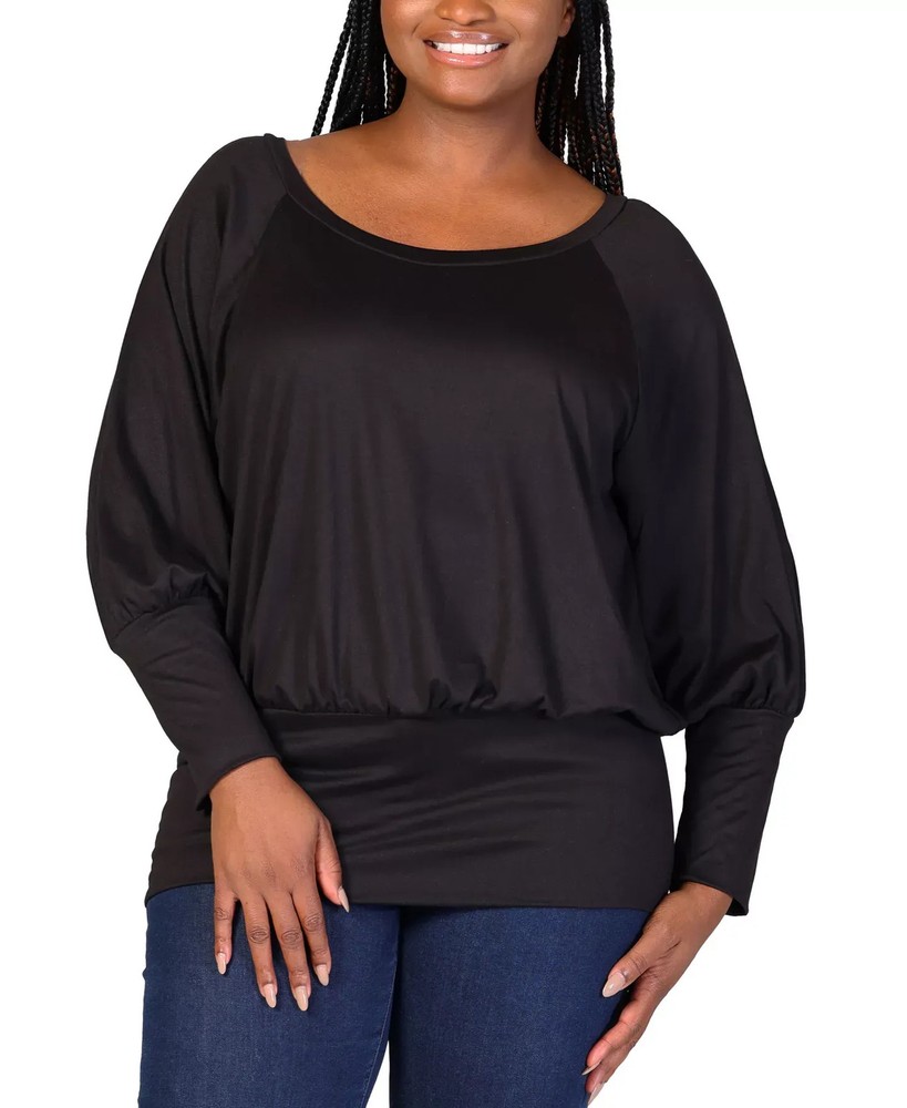 24seven Comfort Apparel Women's Top Plus Sz 1X Size Round Neck