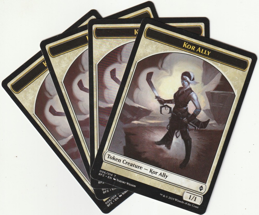 4x MTG KOR White Ally Token Creatures BFZ 2015 Playset ✪
