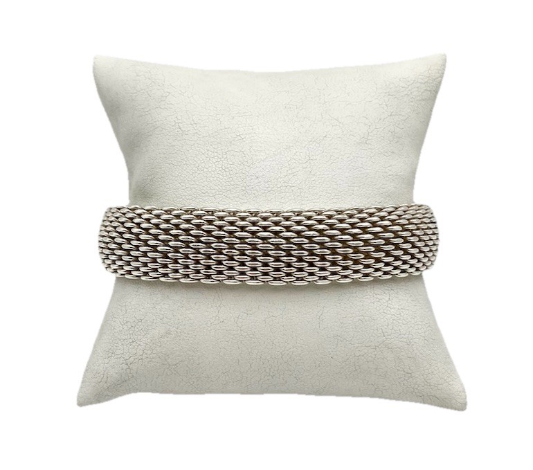 Tiffany & Co Sterling Silver Somerset Woven Mesh Bracelet 57.4g