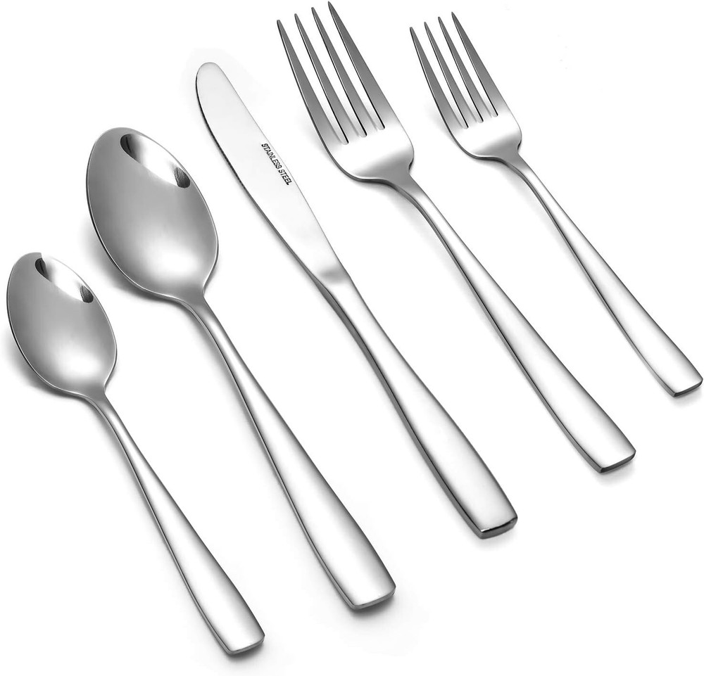 Elegant 60-Piece Silver Flatware Set with Service for 12 - Ideal for Gatherings