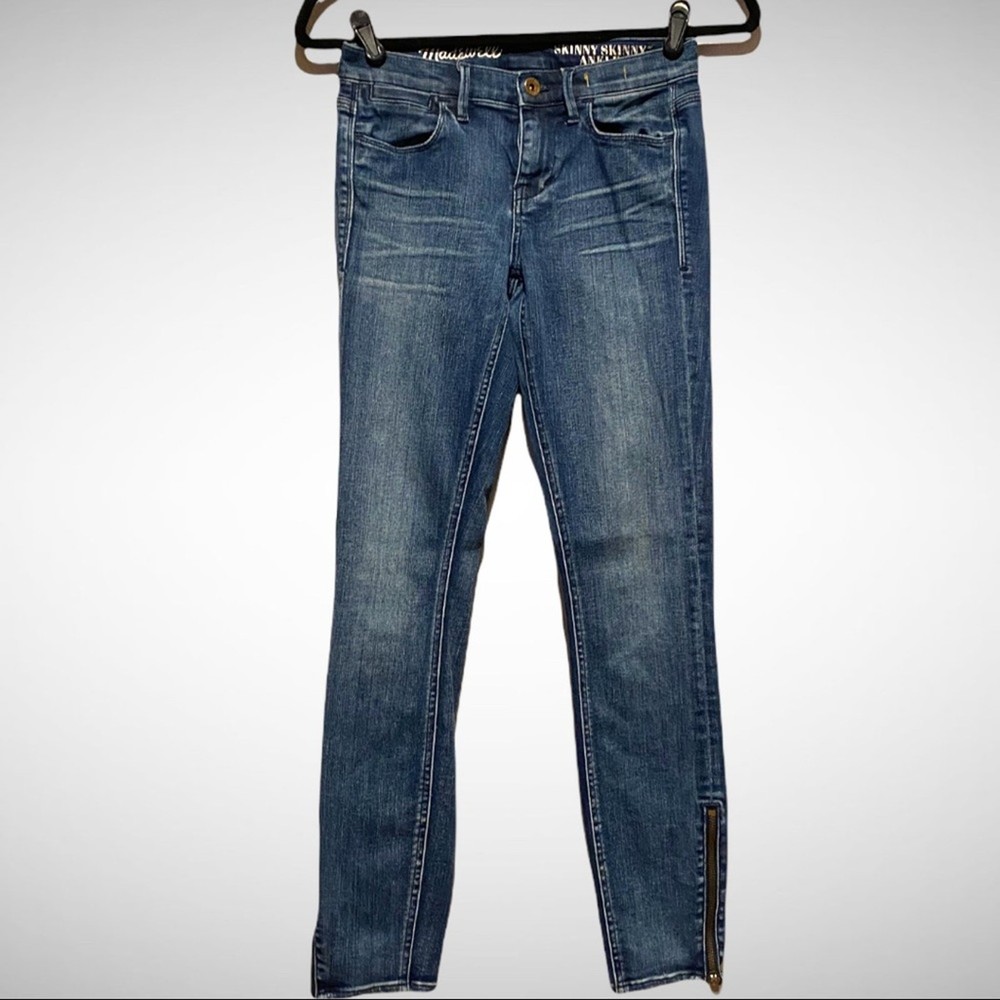 Madewell Skinny Ankle Jeans with Side Zippers in Size 24