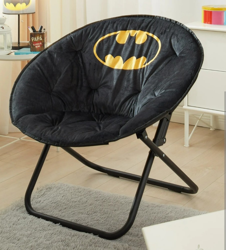 Batman Collapsible Saucer Chair Oversized Soft Polyester Cozy Indoor Seating New