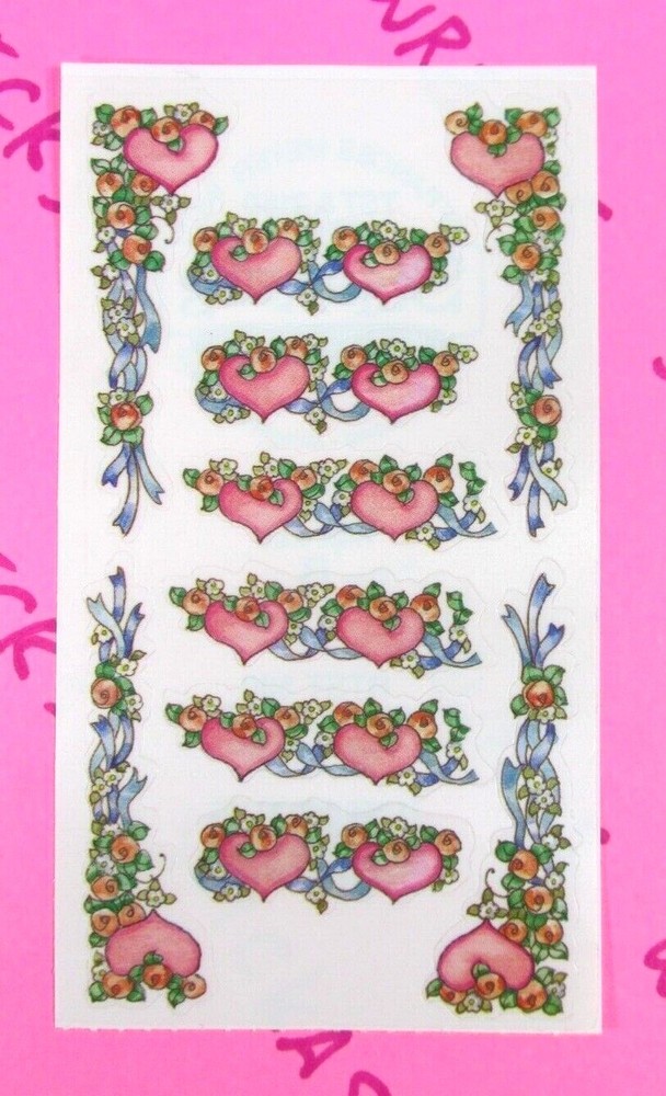 Six Hearts Stickers Vintage Frances Meyer