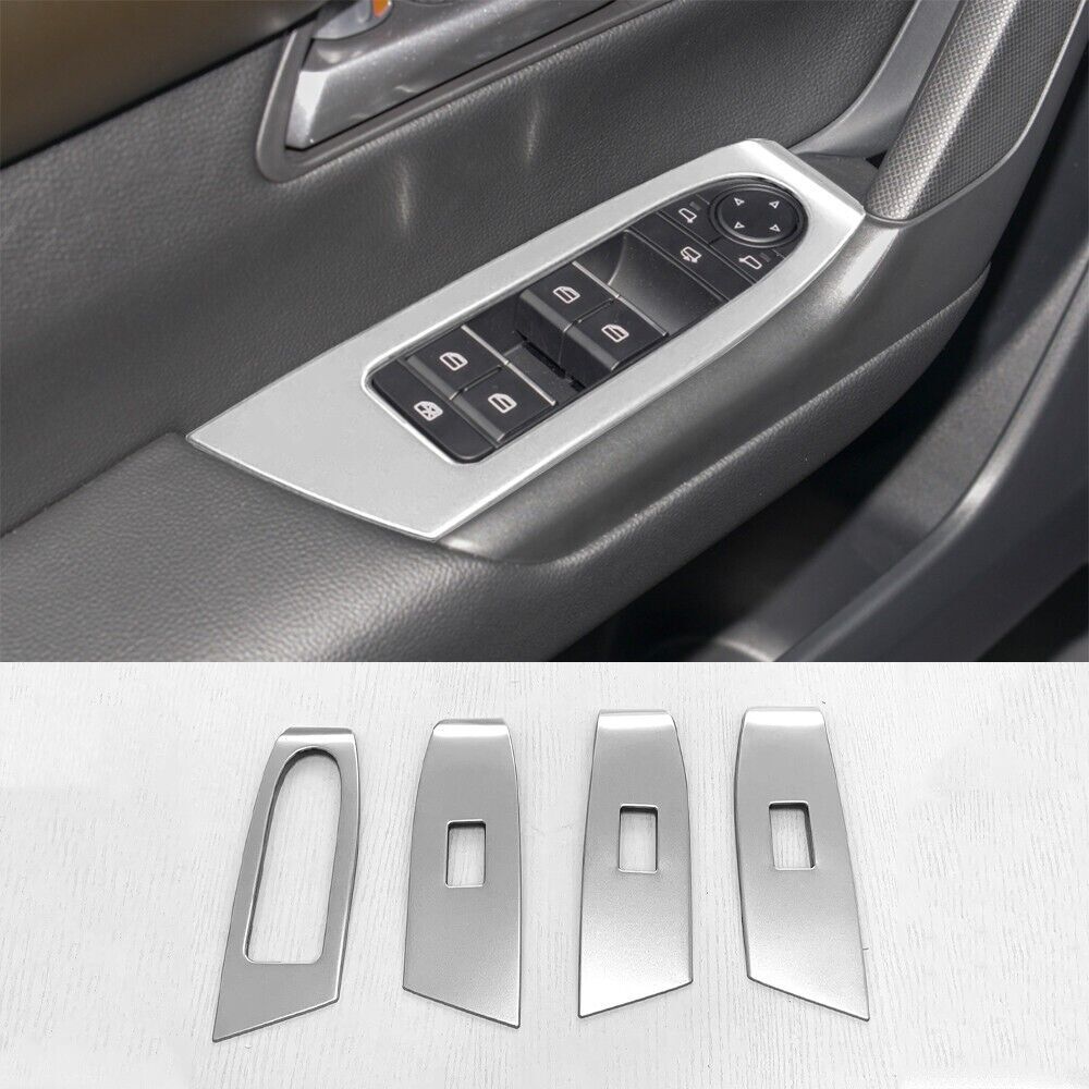 Silver Steel Window Lift Lock Switch Panel Trim 4PCS For Mazda CX-50 2023-2024