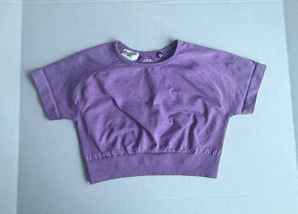 AYBL Women's Purple Empower Seamless Gym Activewear Crop Top Size S