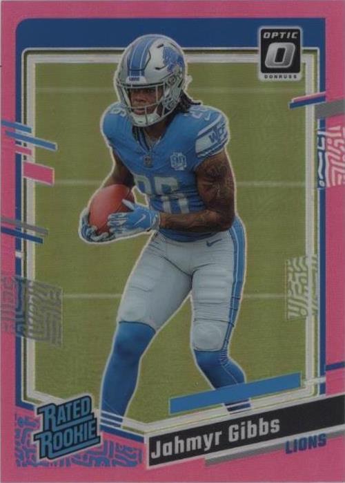 2023 Panini Donruss Optic - Rated Rookie Pink Prizm #236 Jahmyr Gibbs (RC)