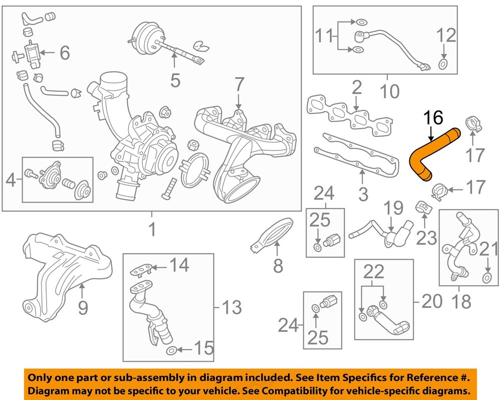 GM OEM 11-21 Cruze Limited Turbocharger Inlet Hose 55596898