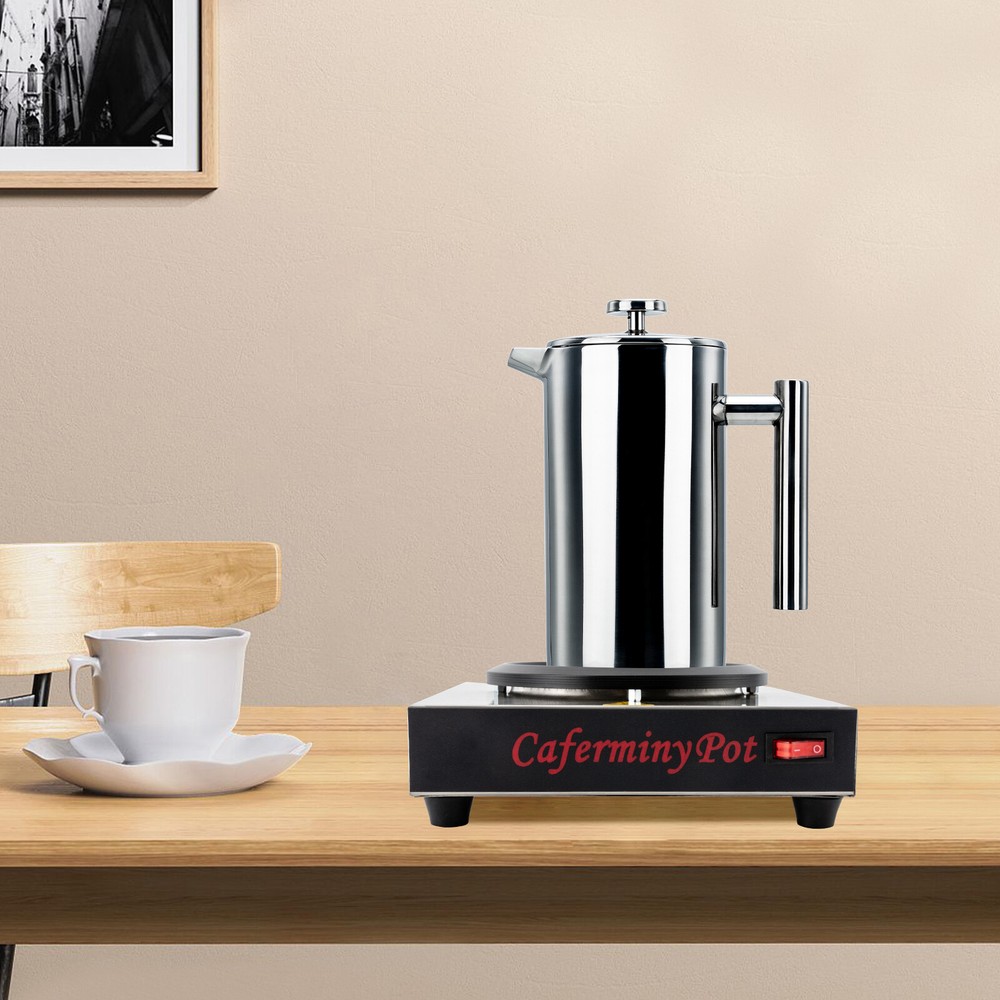 80W Stainless Steel Commercial Coffee Carafe Warmer, Single Burner ,Easy to Use