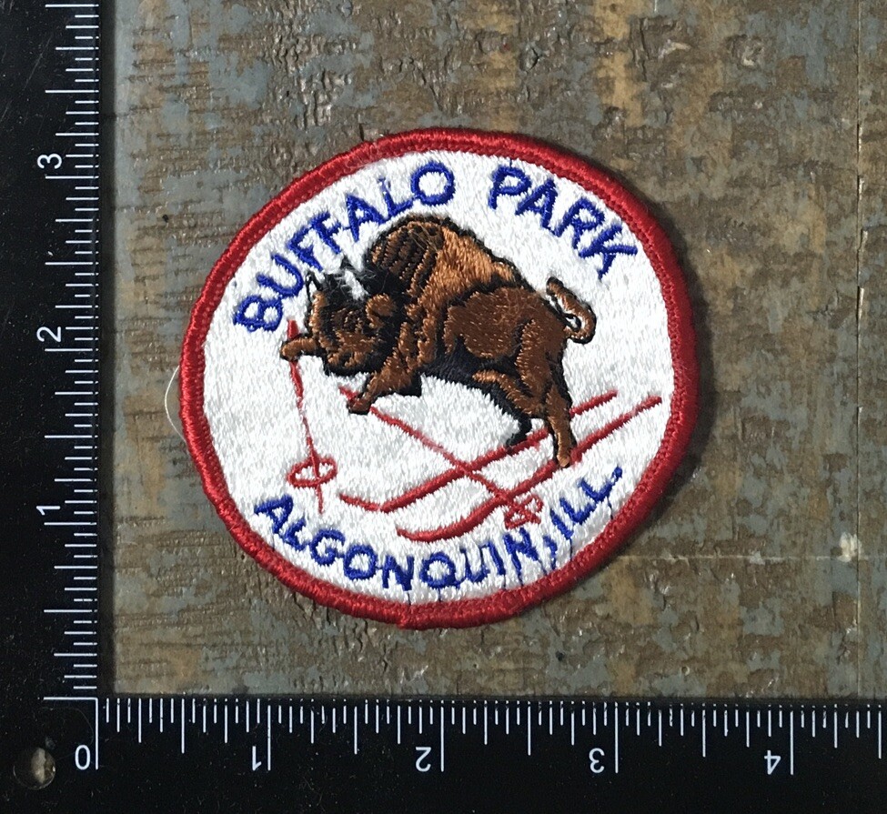 Vintage BUFFALO PARK Ski Area Skiing Algonquin Illinois Travel Souvenir Patch