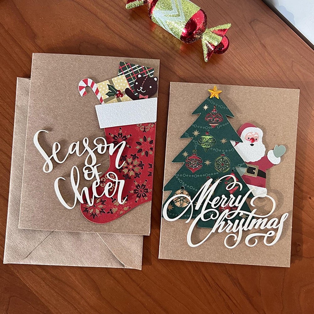Festive Christmas Greeting Cards With Envelopes for Holiday Cheer