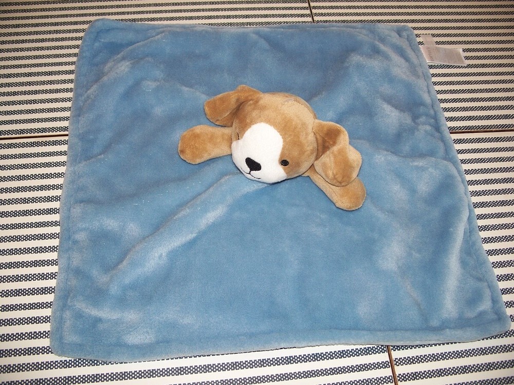 CARTER'S Blue Plush Puppy Dog Security Blanket~Lovey~So Soft!~