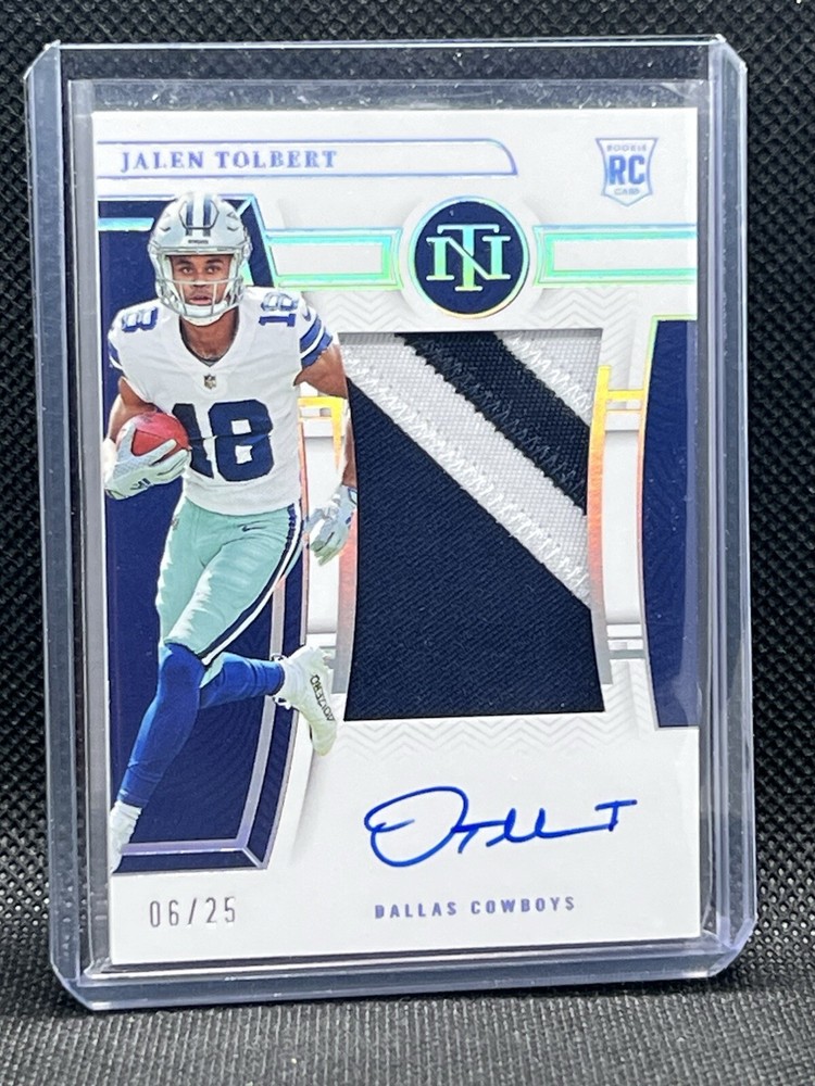 2022 National Treasures Cowboys Gem Jalen Tolbert #06/25 Rookie Patch Auto