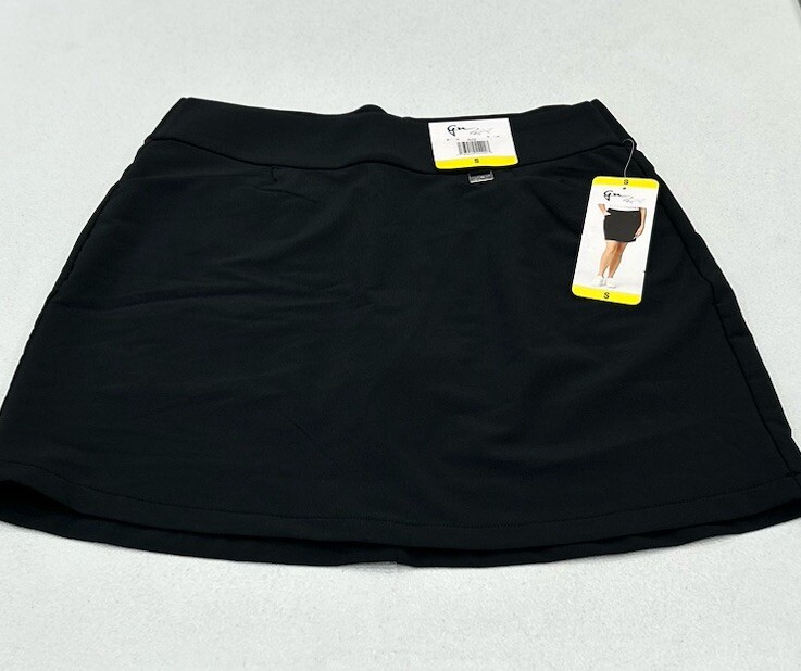 Greg Norman Women’s Stretch Golf Lined Short with 3 Pocket Skort, Black, Size S