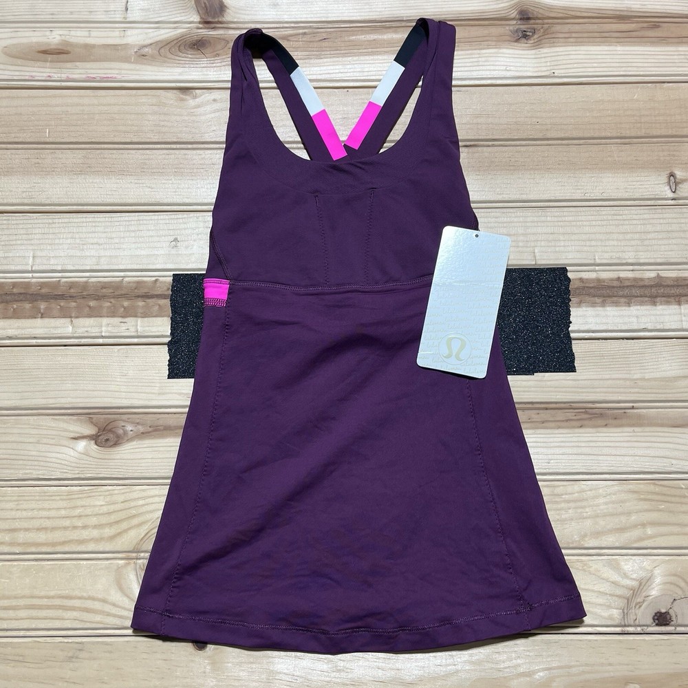 Lululemon Stuff Your Bra Tank II Purple Flowabunga Womens Size 2 NWT NEW