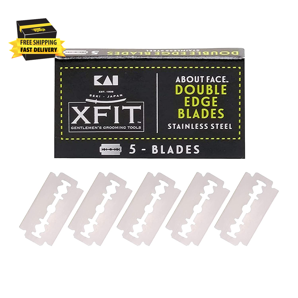 Kai Xfit 5-Pack Stainless Steel Double Edge Safety Razor Blades-image
