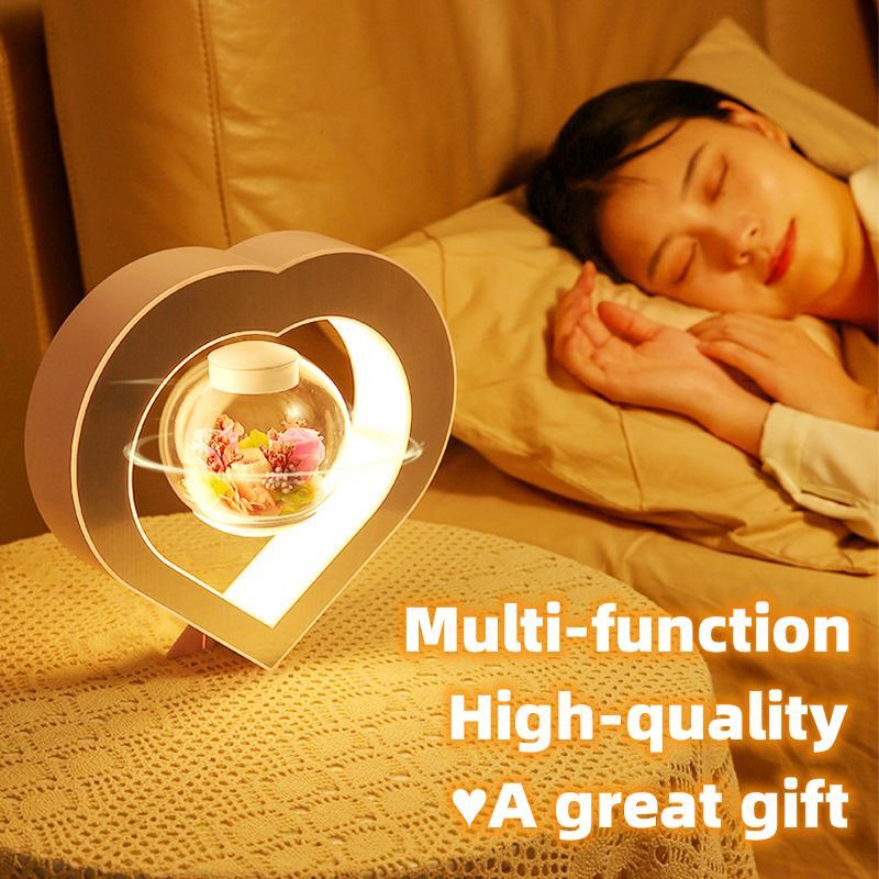 Valentine's Day Gift Floating Heart LED Night Light with Magnetic Levitation-image