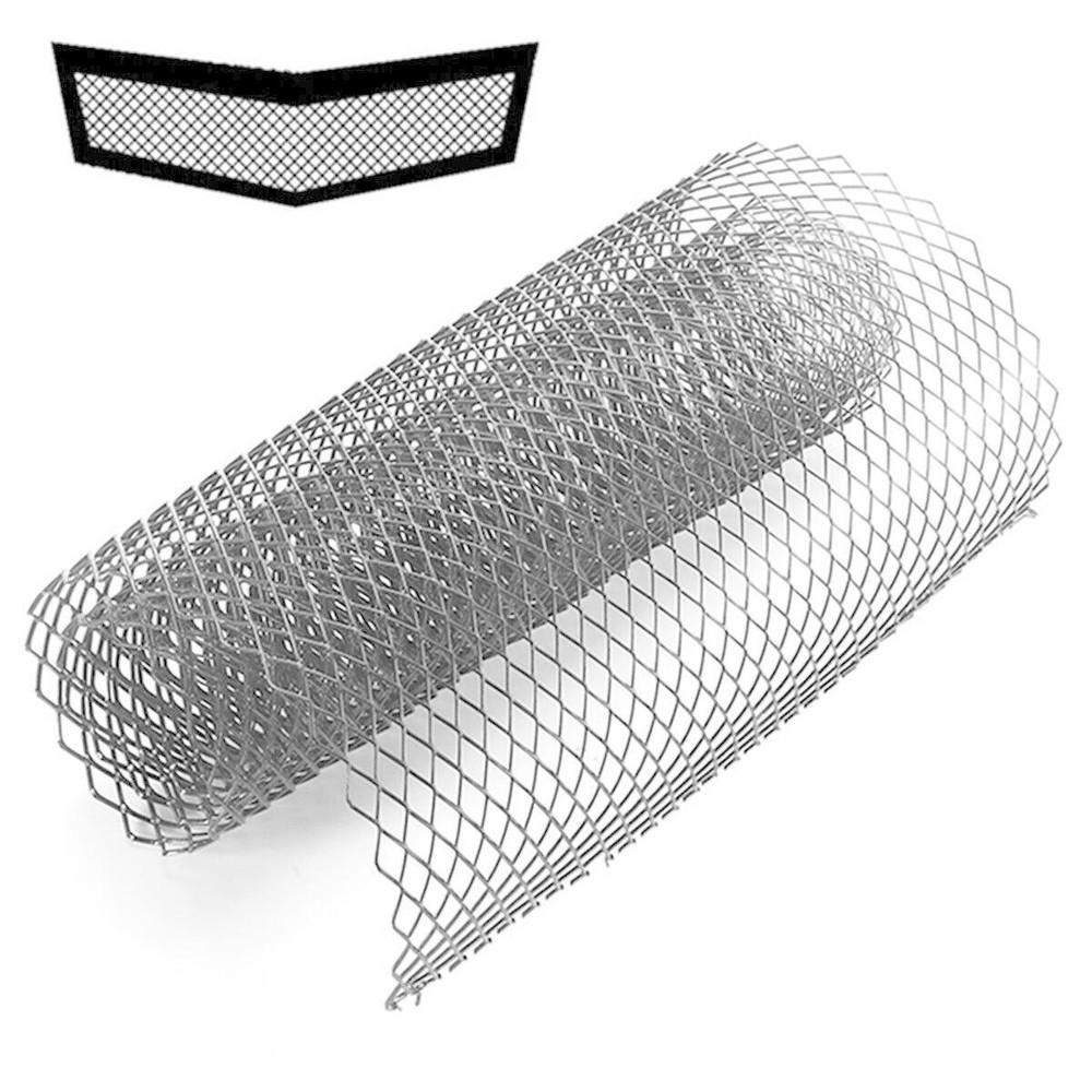 Car Mesh Grilles Net Cover Aluminum For Body Front Bumper Fender Hood Vent Black