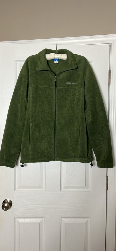 Columbia Men's Large Olive Army Green Full-Zip Classic Fleece Jacket