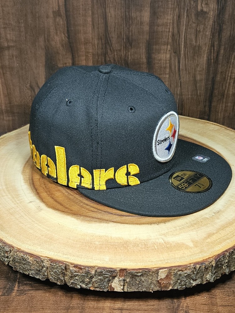 Pittsburgh Steelers New Era 59Fifty Fitted Hat Cap 7 3/8 Wrap Around Steel City