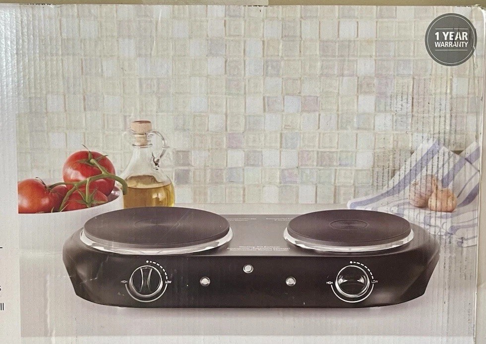 Mainstays die-cast double burner cooktop replacement part used