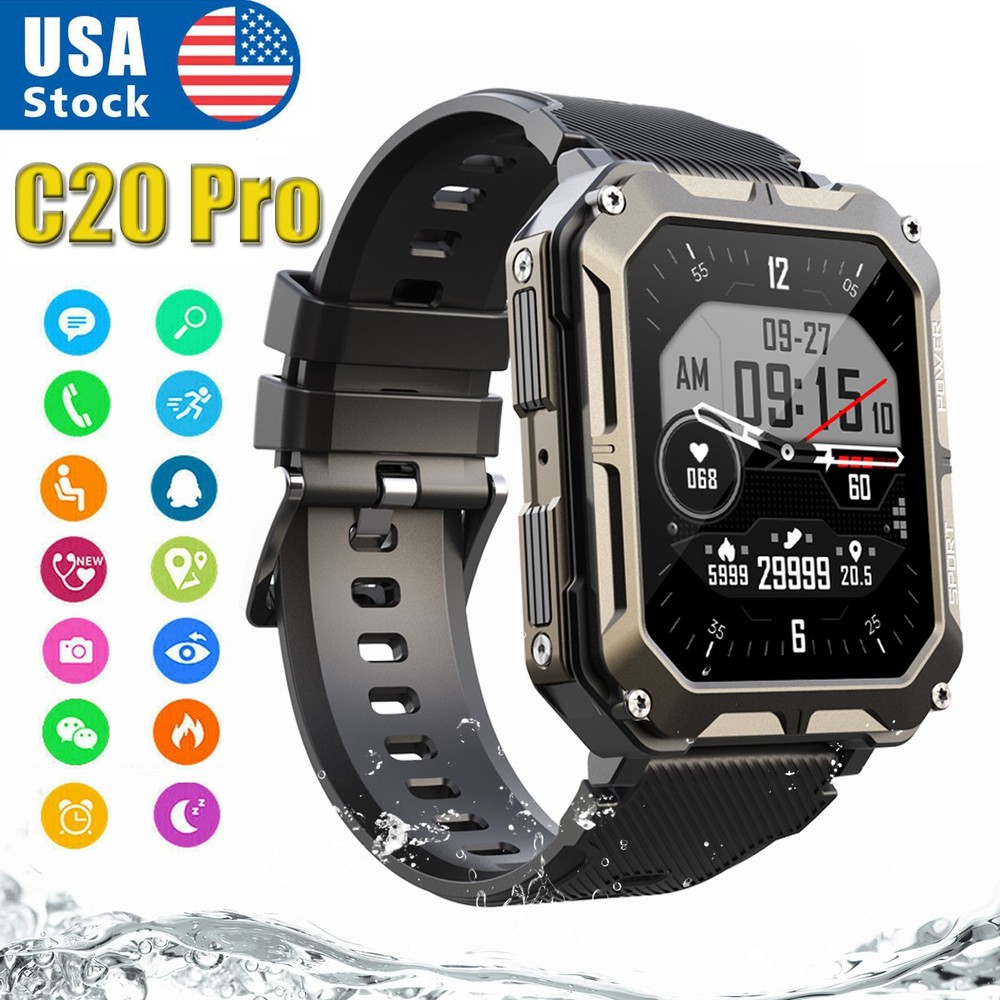 Military Smart Watch for Men(Answer/Make Calls) Rugged Tactical Fitness Tracker^