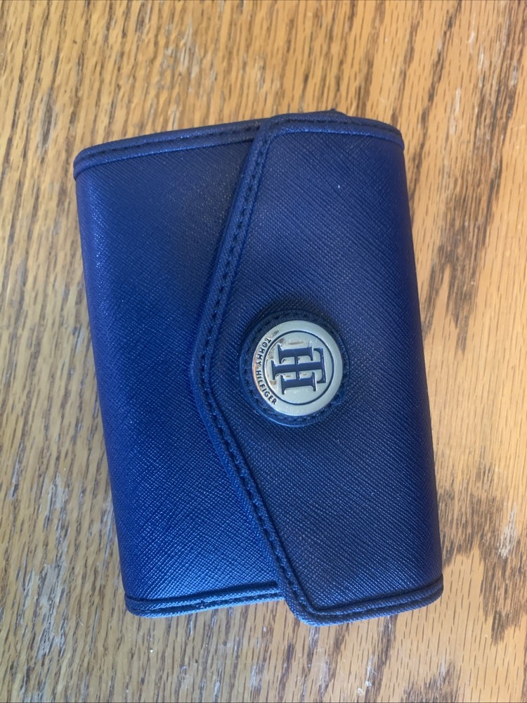 Tommy Hilfiger Navy Blue Faux Leather Trifold Wallet Clutch