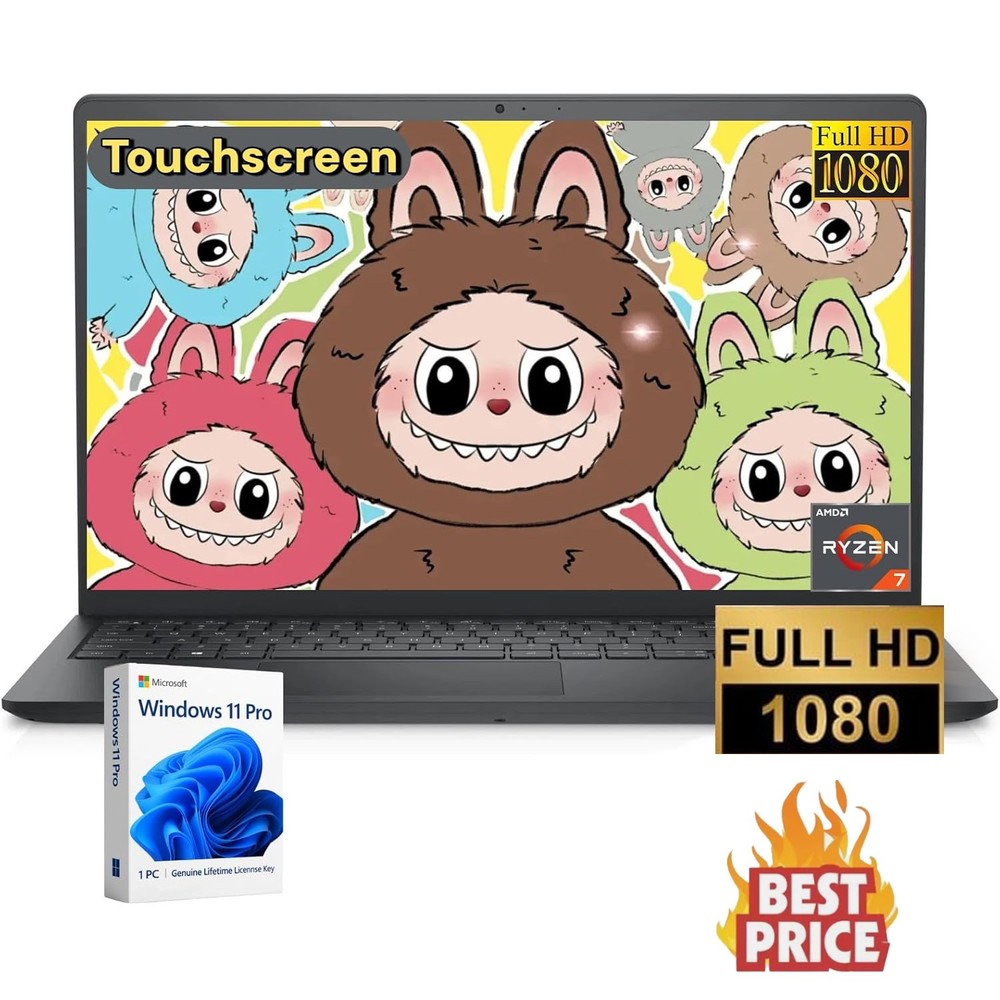 DELL Inspiron Laptop 15.6 in Touch 8 core Ryzen 7 UpTo 64GB RAM 4TB SSD Win Pro