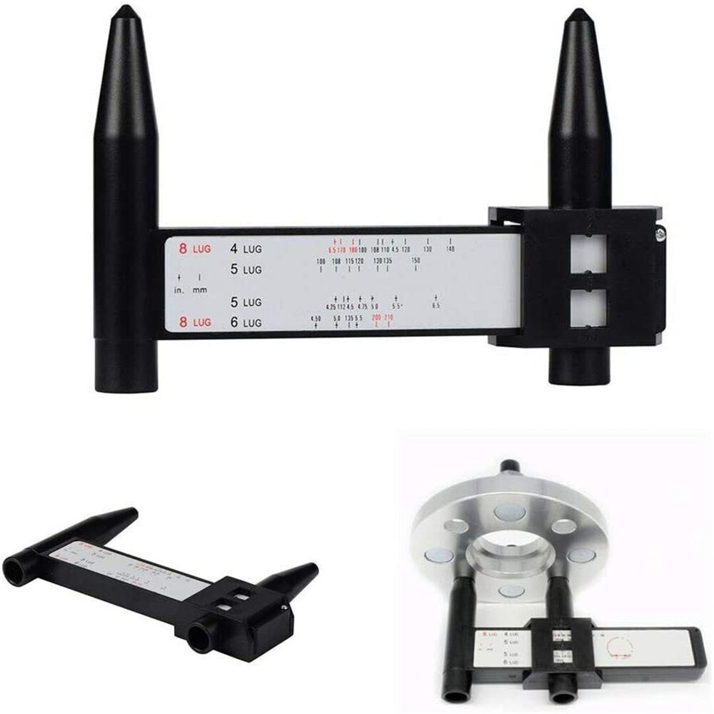 PCD Gauge Ruler Rim Car Wheel Bolt Pattern Measuring Tool For Hole 4 5 6 8 Lug