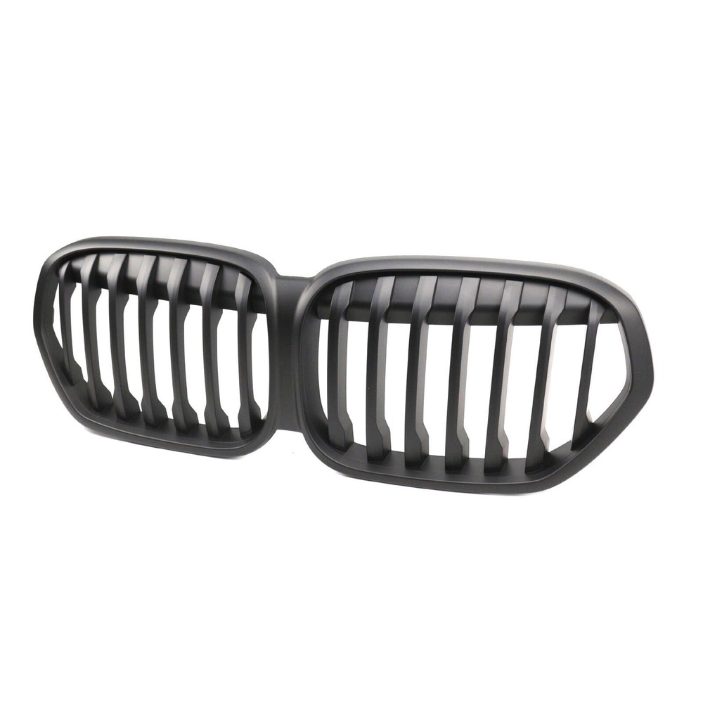 Single Line Matte Black Front Bumper Center Grille For 19-23 BMW X1 F48 SUV LCI