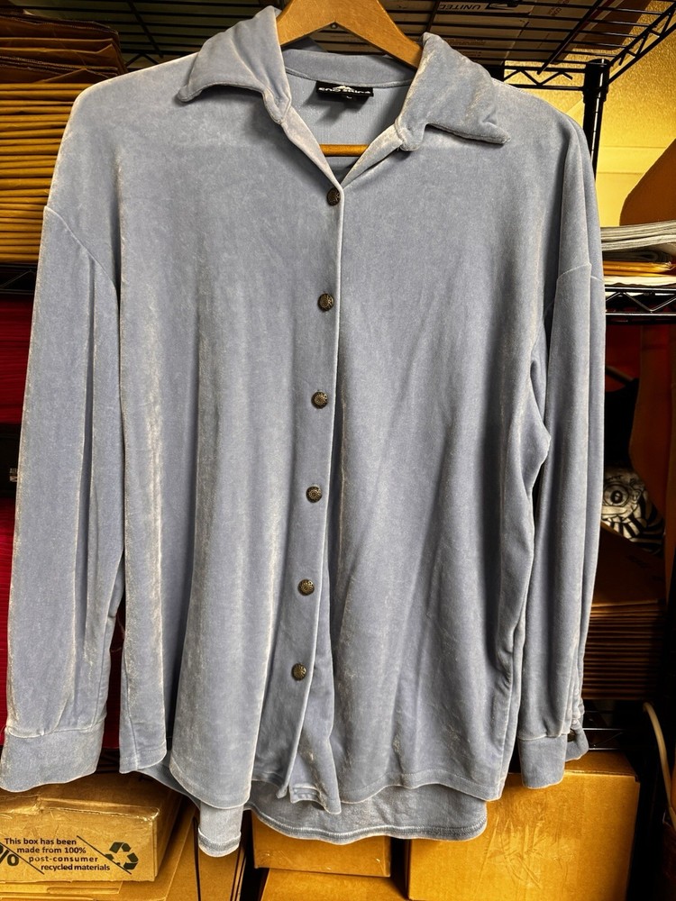 Sno Skins Velvet Burnout Top Light Blue Size L