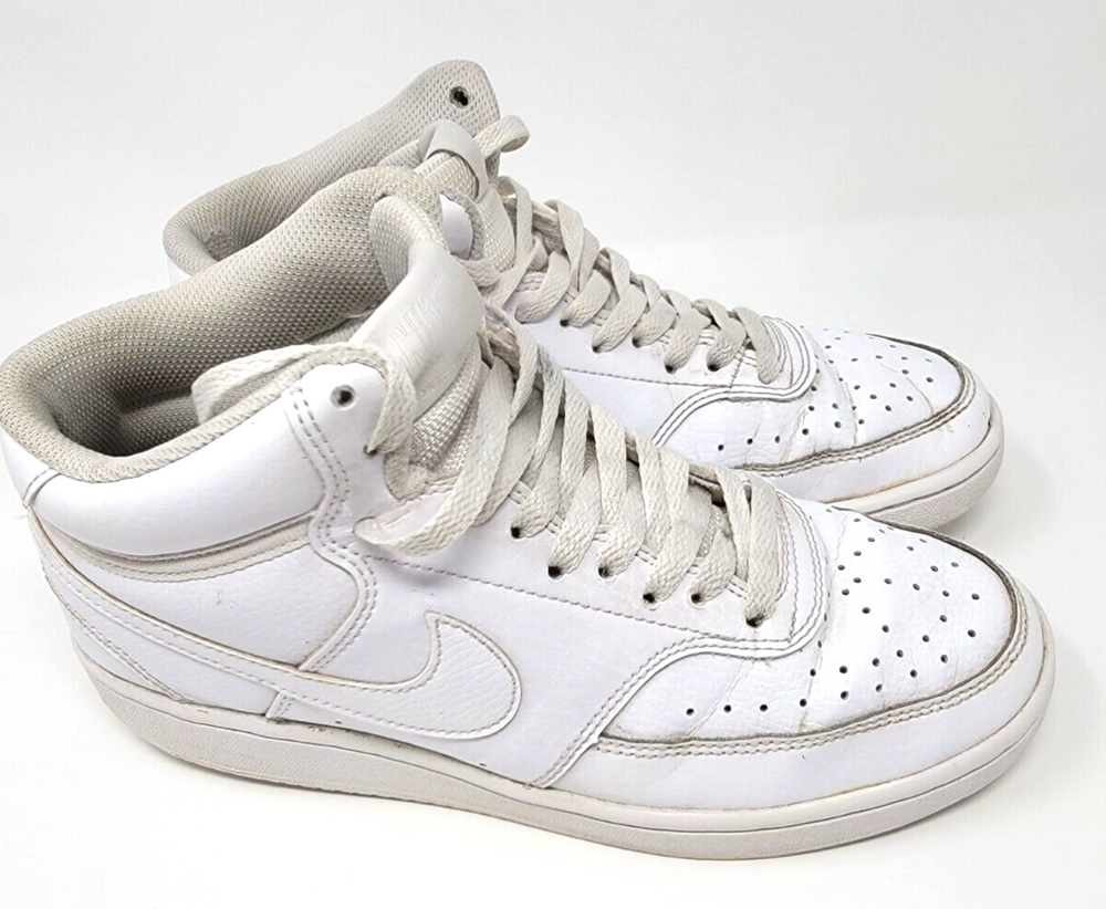 Nike Women’s Court Vision Mid Basketball Shoes Triple White CD5436 100 Size 8.5