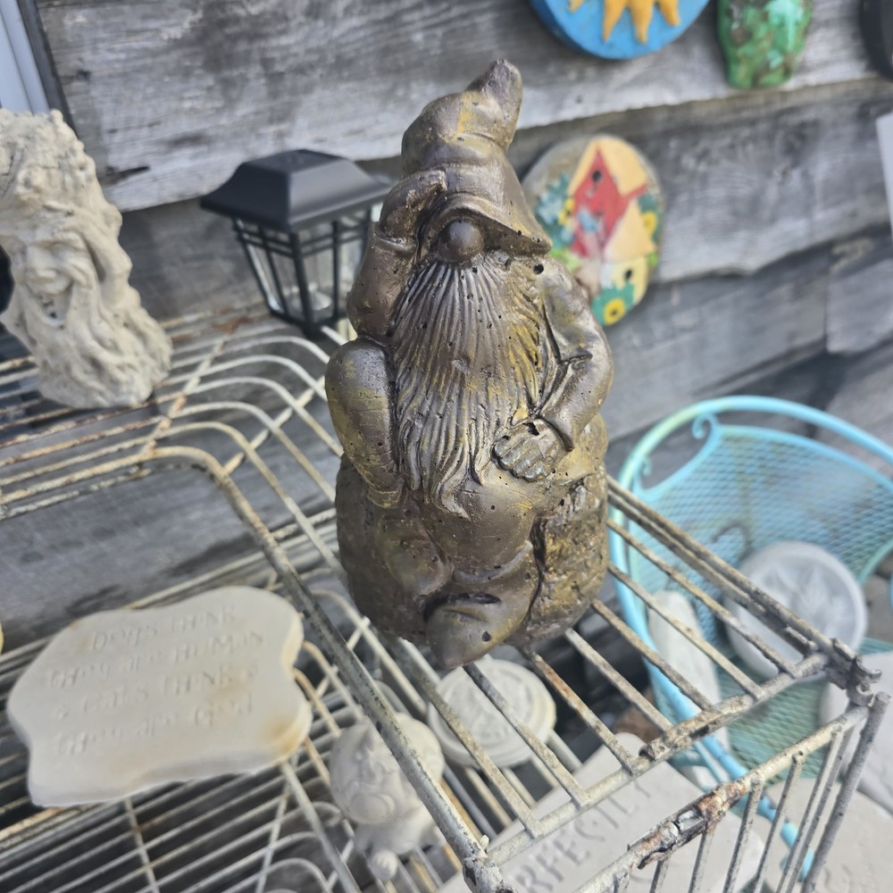 Handcrafted Concrete Gnome Garden Statue for Outdoor Decor