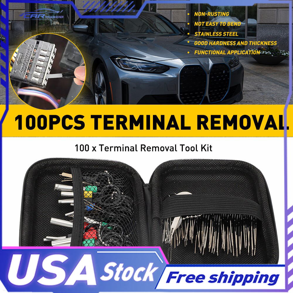 Set of 100 Terminal Wire Tool Pin Removal Ejector Connector Puller Extractor Kit
