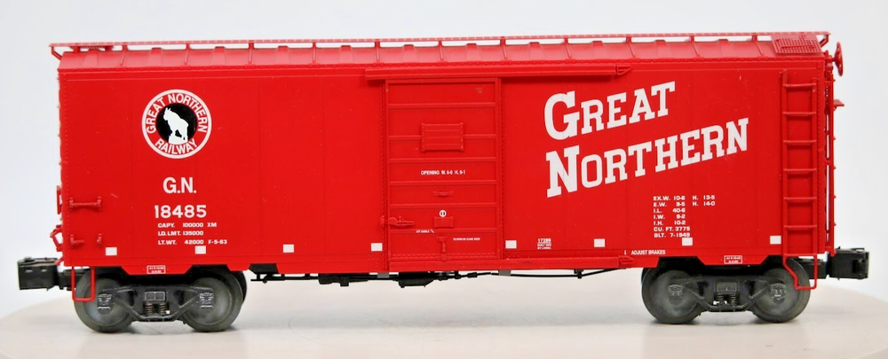 MTH Railking O Gauge Trains #18485 Great Northern Box Car 1:48 Scale Red Freight