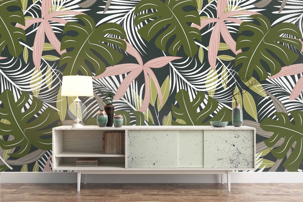 3D Plant Leaf Pattern Wall Murals Wallpaper Murals Wall Sticker