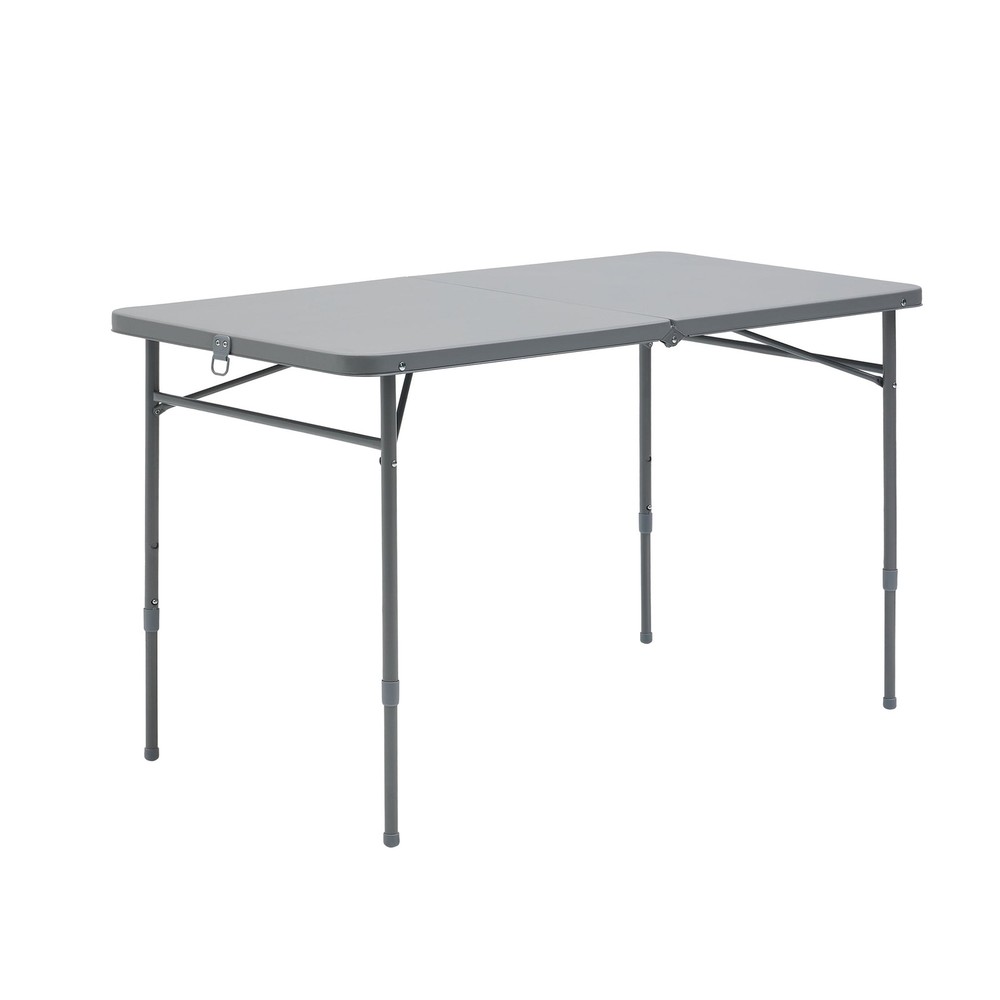 Mainstays 4 Foot Fold-in-Half Adjustable Folding Table, Gray