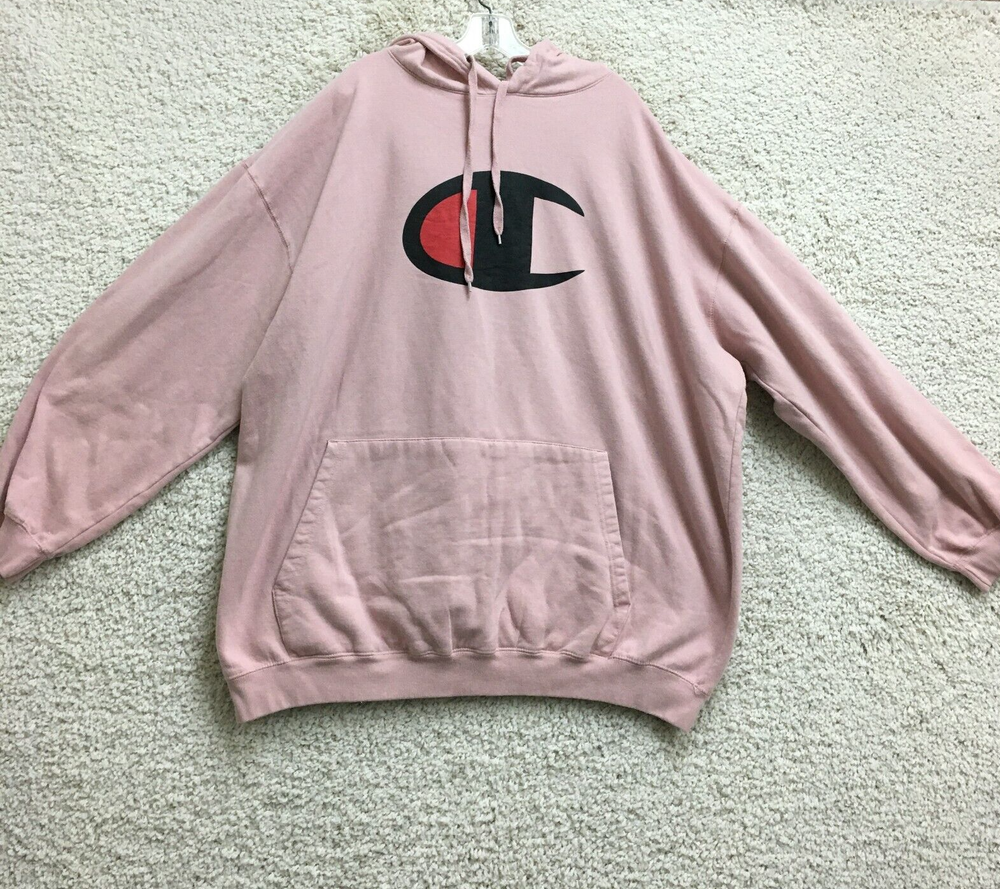 Champion Pink 4XLT Tall Men's Athletic Logo Pullover Hoodie