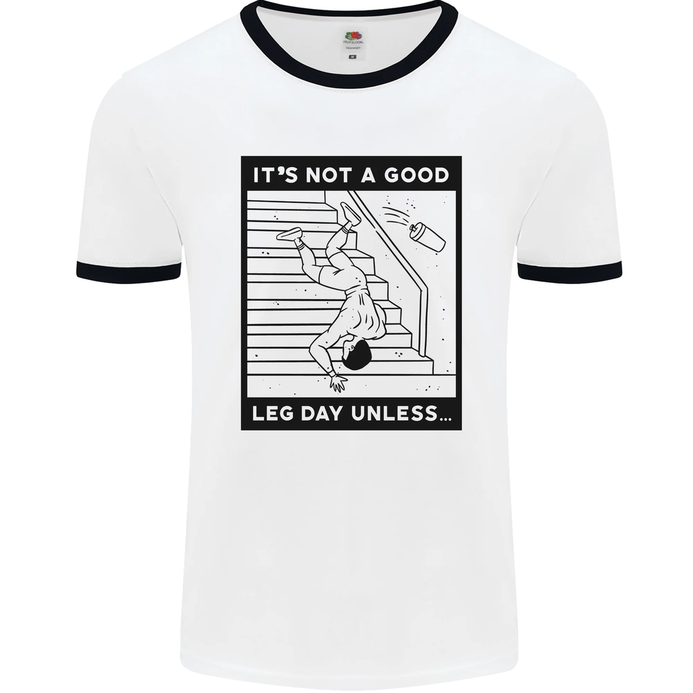 Leg Day Funny Gym Bodybuilding Training Top Mens Ringer T-Shirt