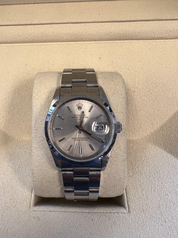 Rolex Oyster Perpetual Date Silver Dial Men's Watch