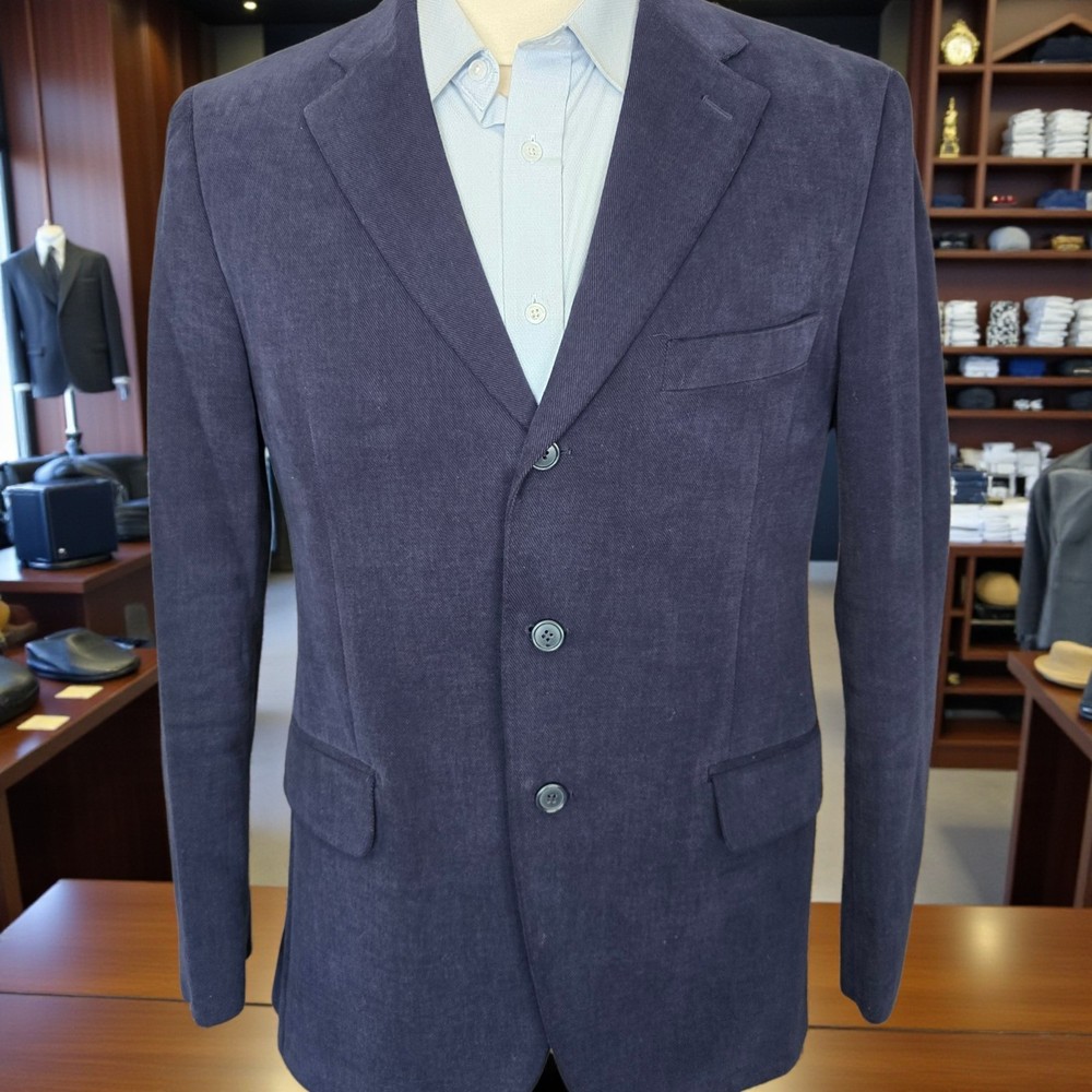 Boggi Blazer 40r 50 Italy Sondrio Cotton Gabardine Pattern Dual Vent