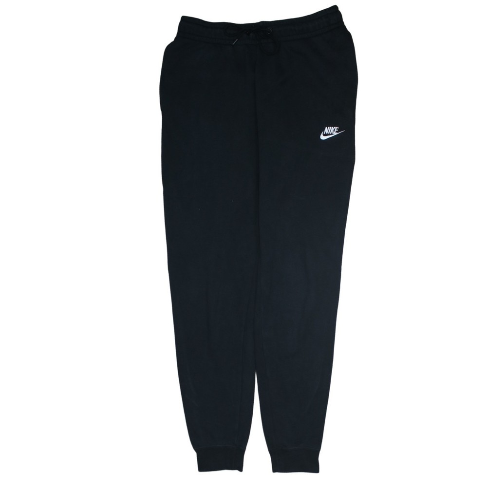 Nike Mens Joggers Black Fleece Embroidered Swoosh Tapered Elastic Waist Pants S
