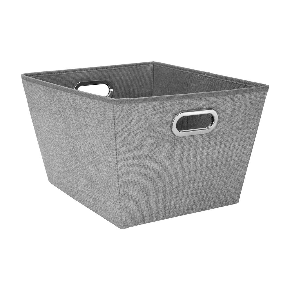 Large Grommet Storage Bin Basket in Heather Grey Nonwoven