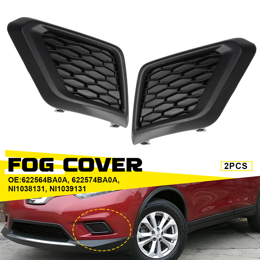 For Nissan 2014-2016 Rogue 1Pair Front Bumper Insert Grille Fog Light Hole Cover