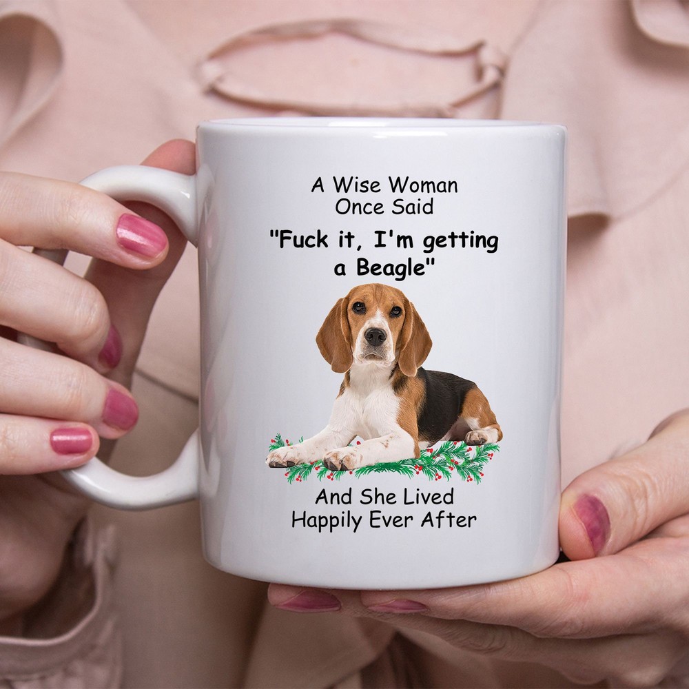 Funny Tri Color Beagle Gifts For Women A Wise Woman Once Said Coffee Mug White
