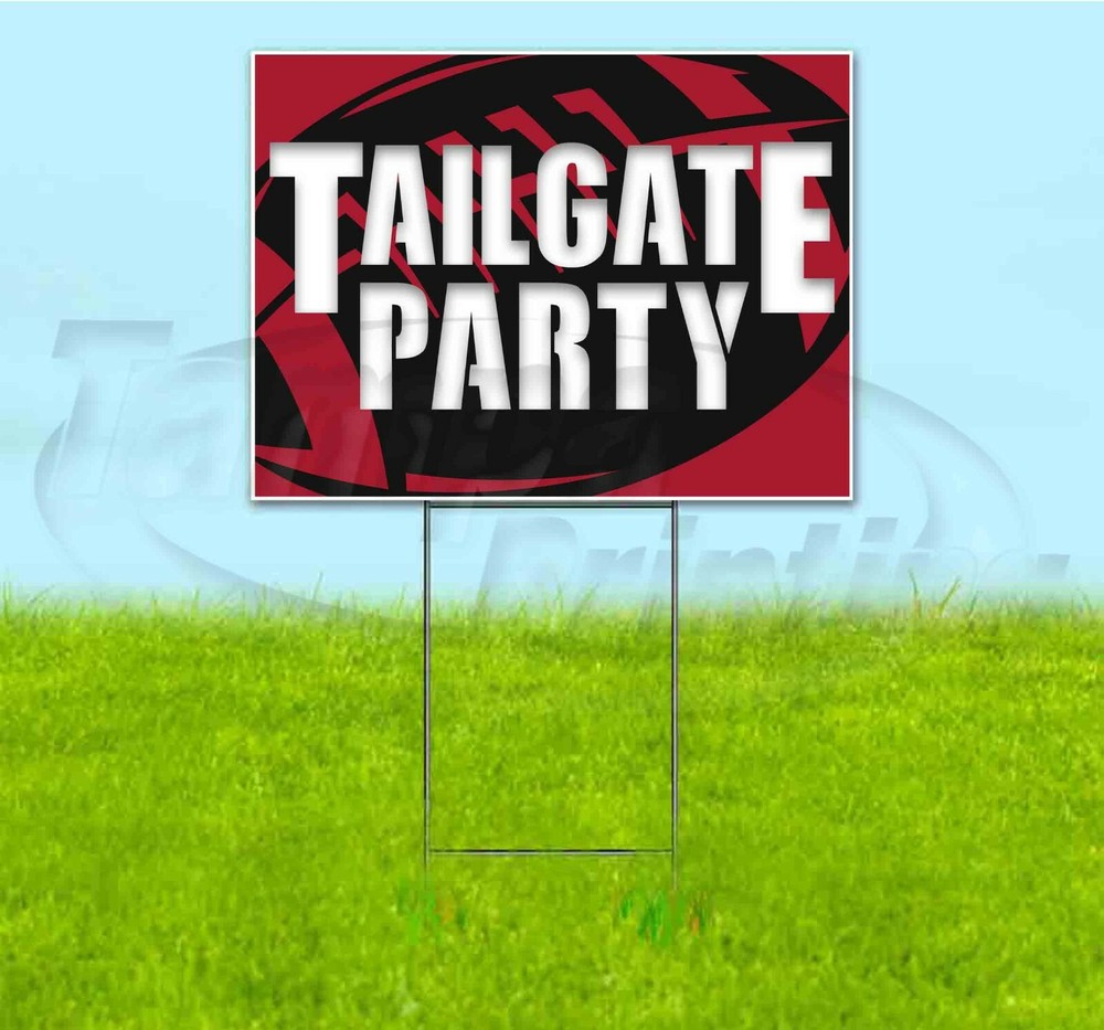TAILGATE PARTY FALCONS 18x24 Yard Sign WITH STAKE Corrugated Bandit USA FOOTBALL