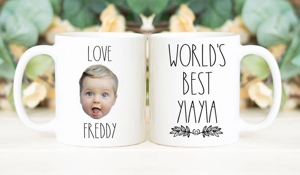 World's Best Yiayia Coffee Mug Custom Face Mug Personalized With Photo Of Baby